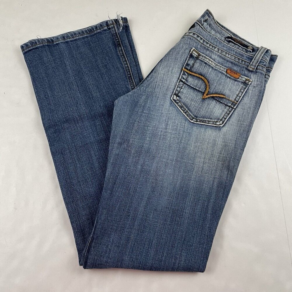 Vigoss Jeans Bootcut Denim Jeans Women’s 5 Cotton Stretch Blue Distressed